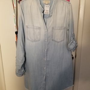 NEW Cloth & Stone Faded Denim Dress